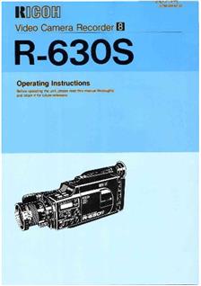 Ricoh R 630 S manual. Camera Instructions.